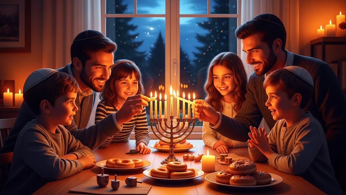 Découvrez Hanouka 2025 qui commence ce soir : signification, histoire du miracle de l'huile, rituels, traditions familiales et dates précises. Une fête joyeuse et lumineuse !