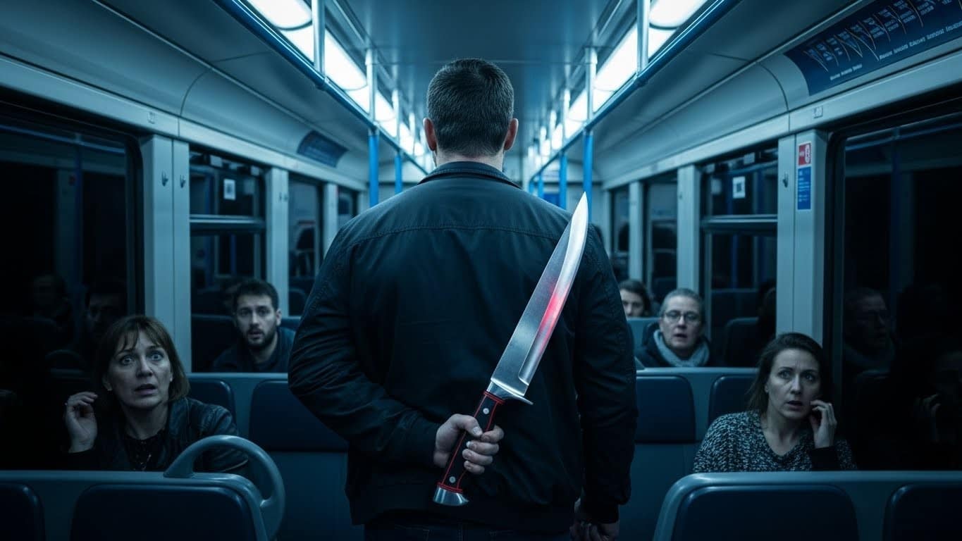 Un homme complètement ivre a semé la panique dans un train Normandie en brandissant un couteau de 23 cm. Interpellation rapide à Saint-Lô. Que s’est-il vraiment passé ?