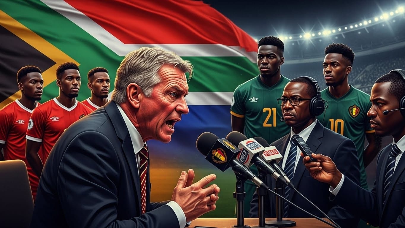 Découvrez la polémique explosive autour du sélectionneur des Bafana Bafana, Hugo Broos, accusé de propos racistes et sexistes juste avant la CAN 2025. Une affaire qui secoue le football sud-africain.