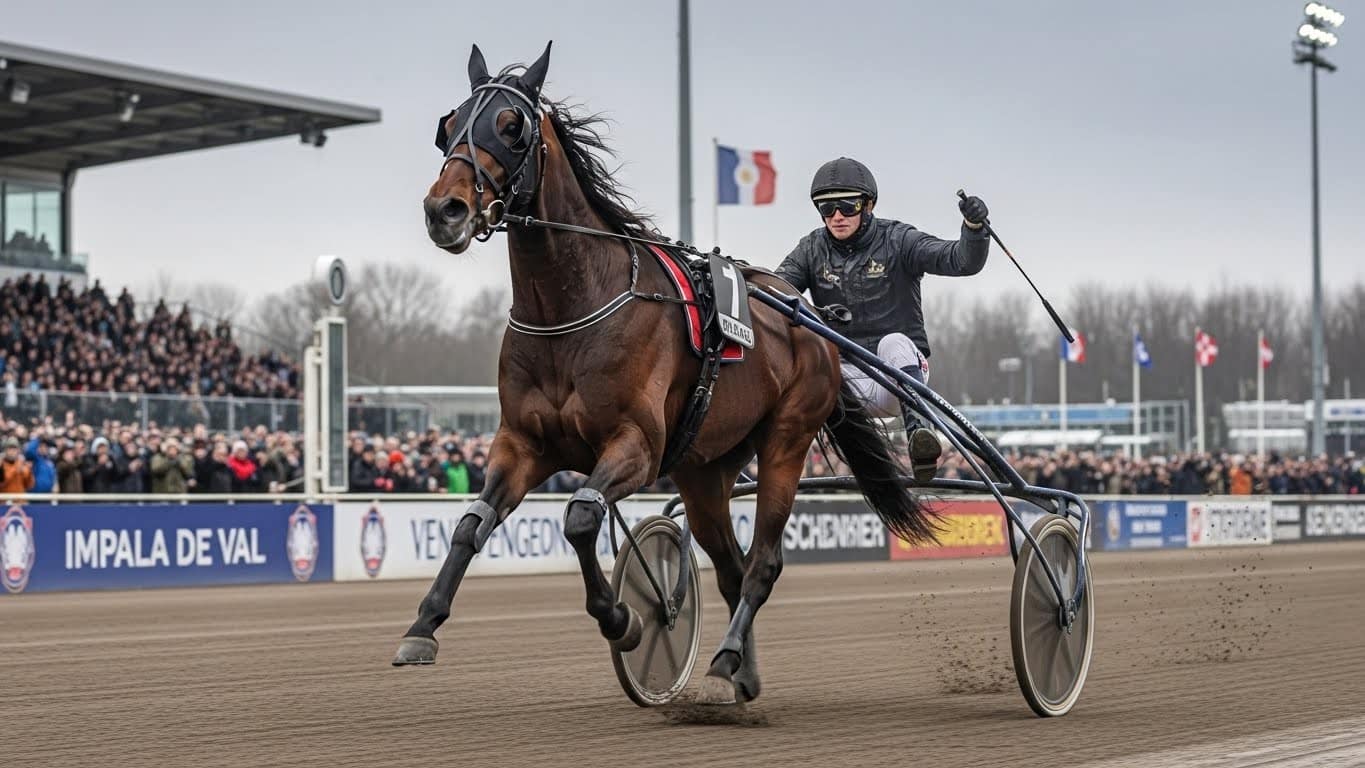 Revivez la victoire impériale d'Impala de Val dans le Prix Yvonnick Bodin Gr.III à Vincennes. Un chrono impressionnant pour ce hongre de 7 ans au trot monté, devant Halicia Bella et Harmonista.