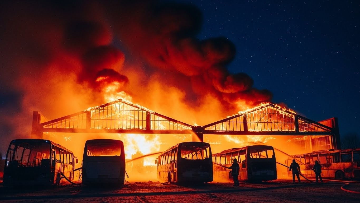 Hier soir à Chevreuse (Yvelines), un violent incendie a détruit la moitié d’un dépôt de bus et sept cars. Pompiers héroïques, bouteilles d’acétylène, chauffeurs courageux… Découvrez tous les détails d’un sinistre impressionnant.