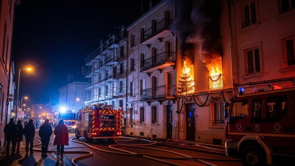 Incendie Nemours : Décorations Noël en Feu, 39 Évacués