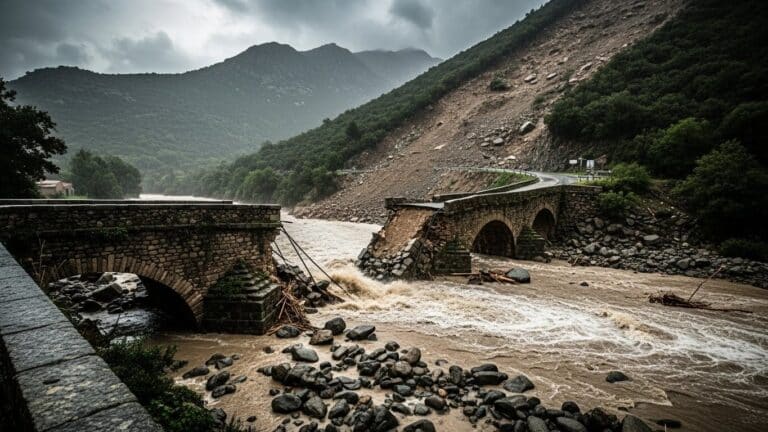 Intempéries Haute-Corse : Pont Effondré et Routes Coupées