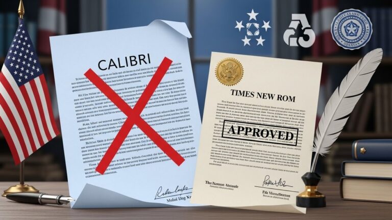 Interdiction de Calibri aux USA : Retour à Times New Roman