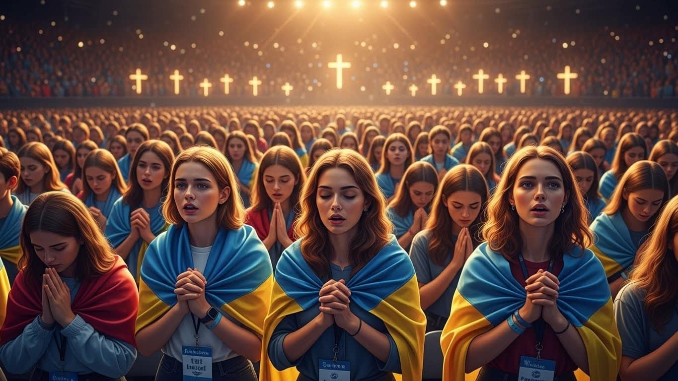 Découvrez le rassemblement émouvant de 1000 jeunes Ukrainiens à l'Accor Arena de Paris avec la communauté de Taizé. Ils prient pour la paix et la victoire face à la guerre. Un témoignage touchant.