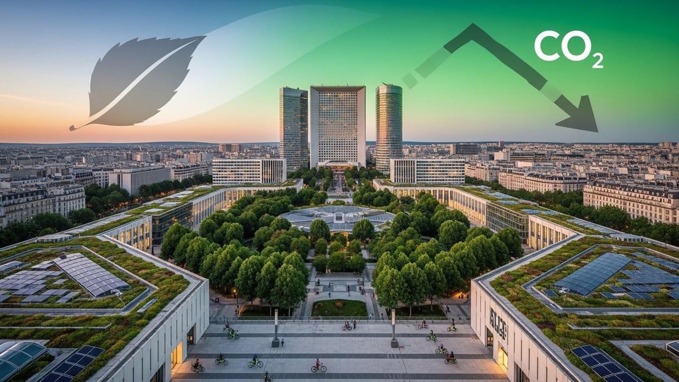 Découvrez comment le quartier d’affaires de La Défense a déjà réduit ses émissions de gaz à effet de serre de près de 40 % depuis 1990 et se rapproche à grands pas de l’objectif -50 % en 2030. Une révolution verte discrète mais impressionnante.