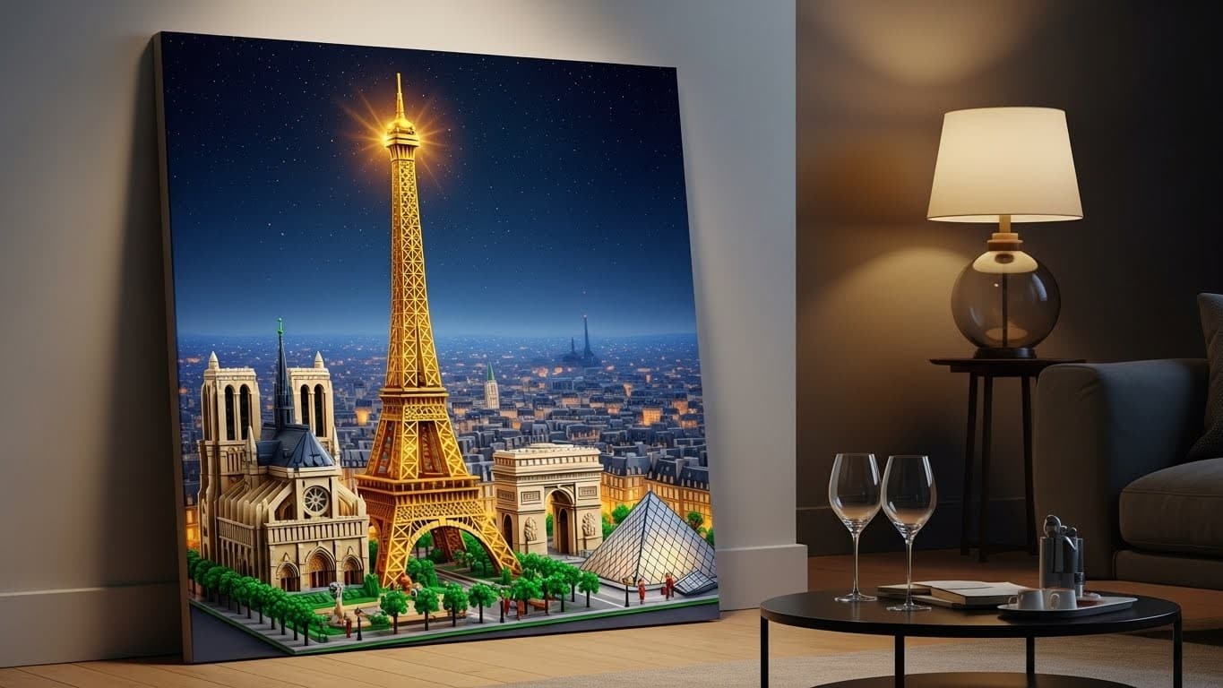 Découvrez la nouvelle maquette Lego de Paris avec Tour Eiffel et Notre-Dame en 958 pièces. Un tableau déco original à 80 € disponible en 2026, mais les fans sont divisés !