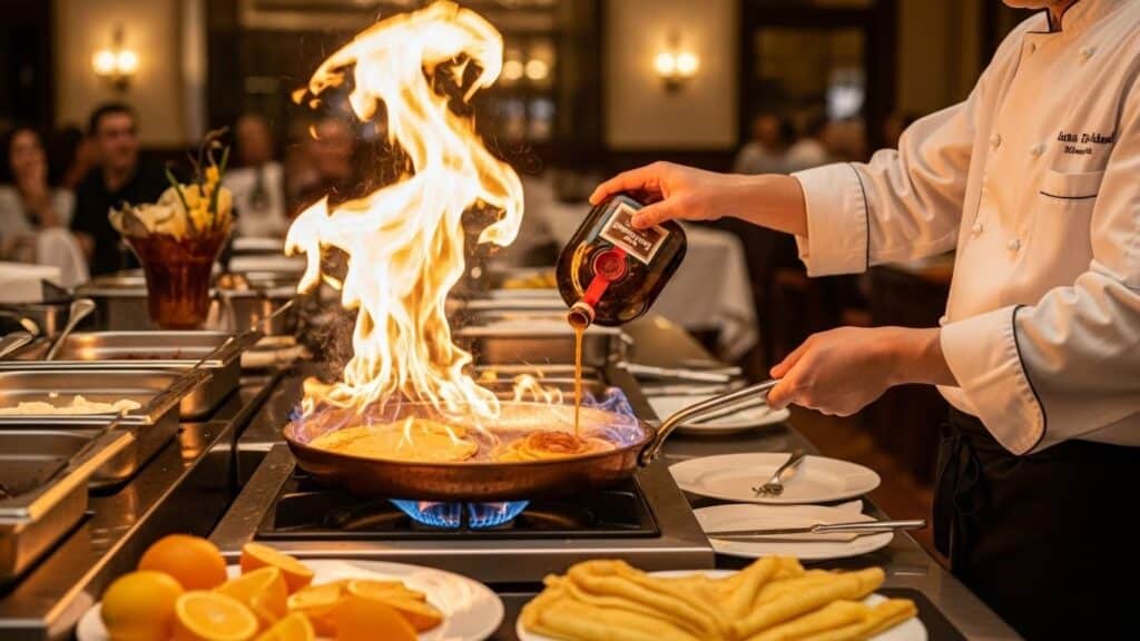 Les Crêpes Suzette Flambées des Grands Buffets de Narbonne