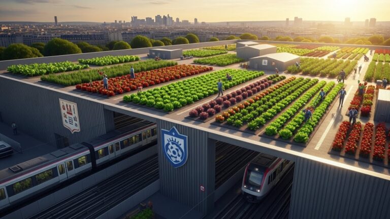Ligne 15 Sud : Des Légumes sur le Toit du Garage Métro à Champigny
