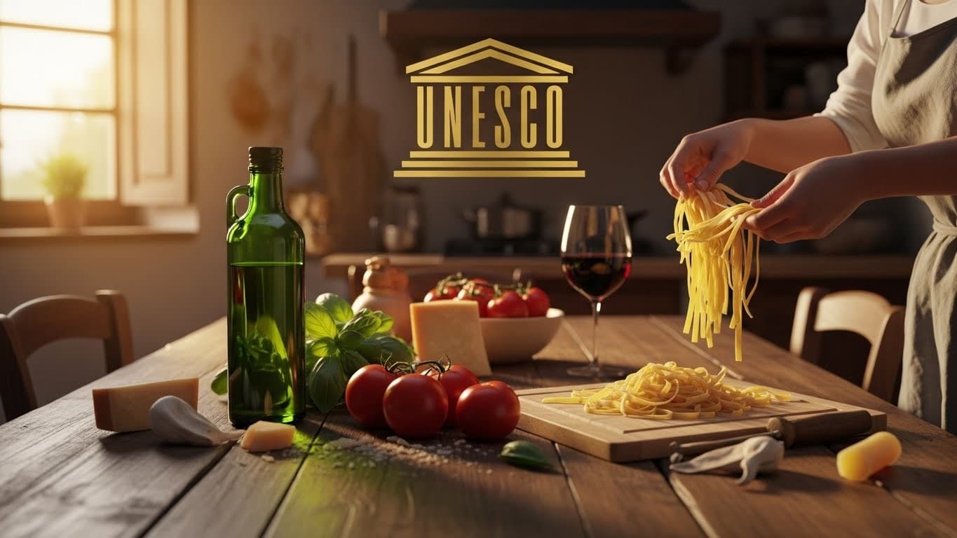 Découvrez pourquoi l'Italie devient le tout premier pays dont l'ensemble de la cuisine est classée au patrimoine mondial de l'Unesco. Une reconnaissance historique qui va bien au-delà de la pizza !