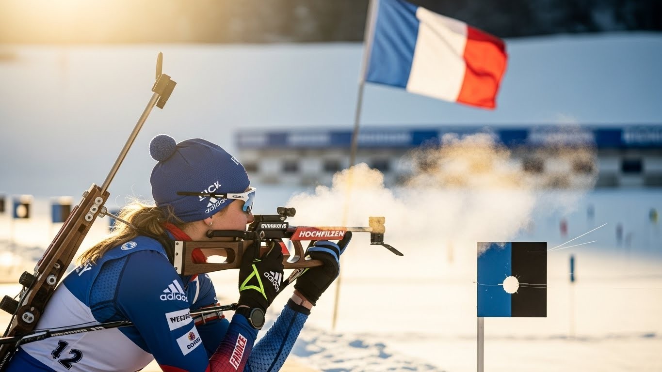 Lou Jeanmonnot remporte le sprint féminin à Hochfilzen avec un sans-faute, tandis que Julia Simon signe un retour discret (19e). Analyse complète d’une journée décisive pour les Bleues à deux mois des JO 2026.