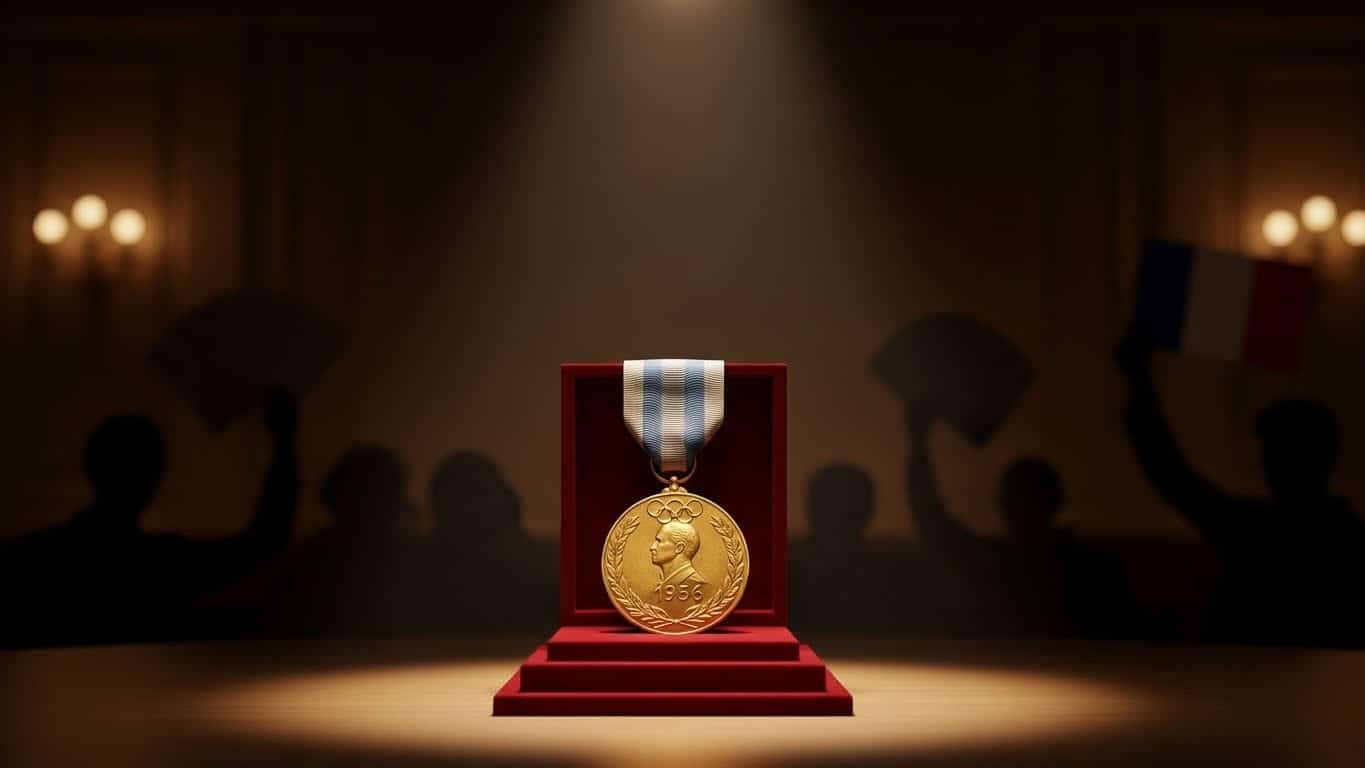 La médaille d’or du marathon de Melbourne 1956 d’Alain Mimoun sera vendue aux enchères ce vendredi. Un trésor français estimé 60-80 000 € qui pourrait quitter le pays… Musée national ou collectionneur étranger ?