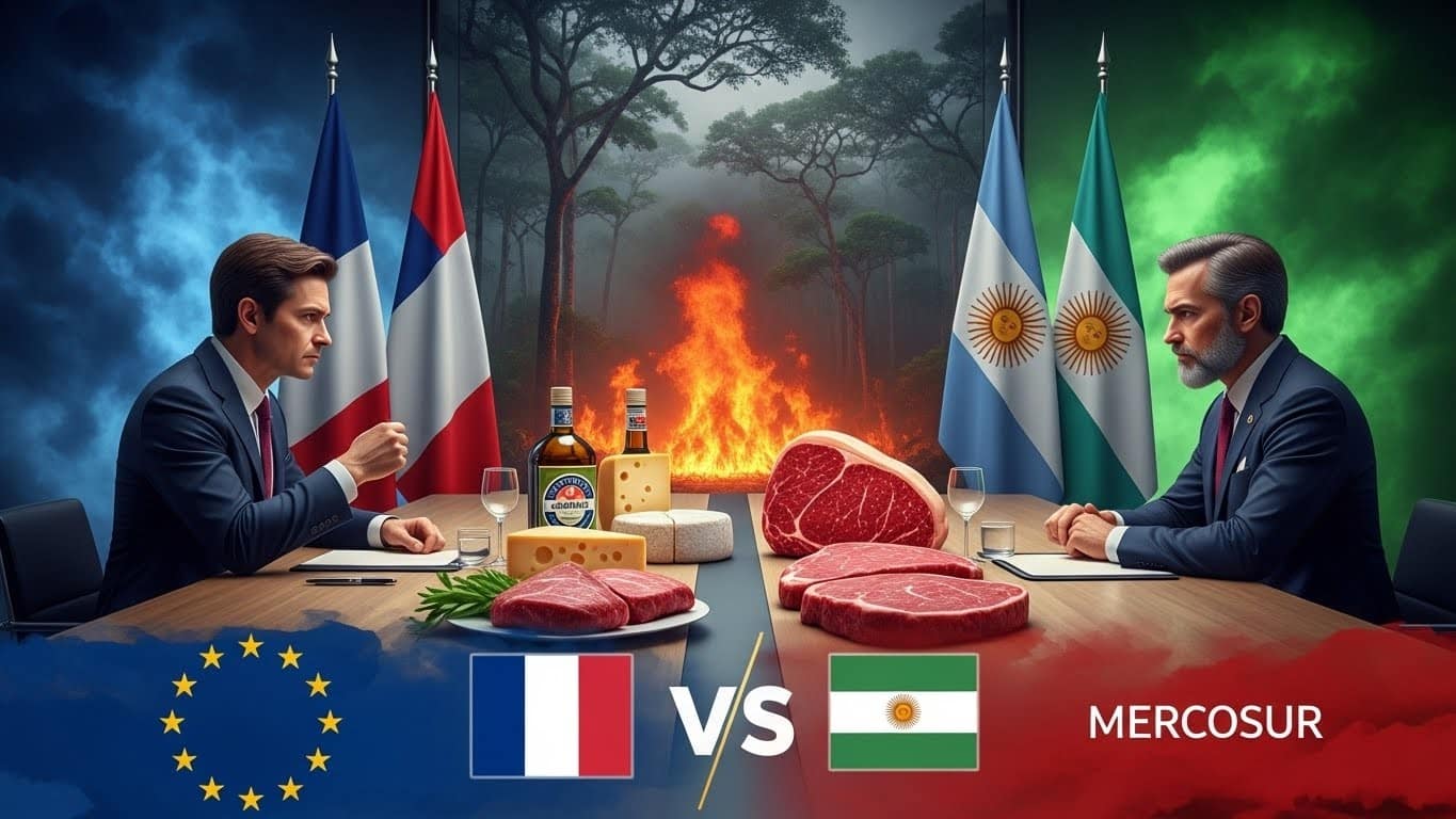 La France menace de voter contre l'accord UE-Mercosur si Bruxelles force la signature. Décryptage des enjeux agricoles, environnementaux et politiques de ce traité controversé qui divise l'Europe.