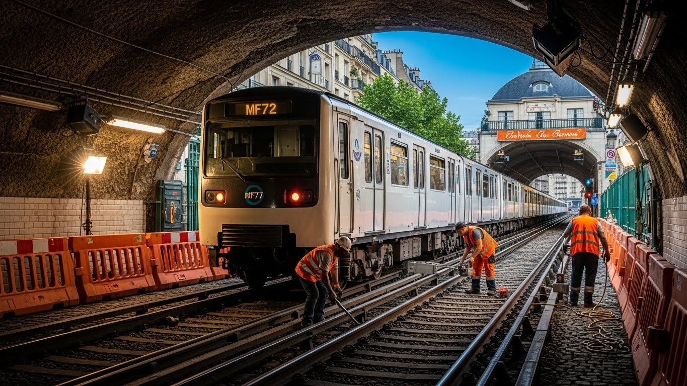 La ligne 12 du métro parisien sera partiellement fermée du 16 au 26 juillet 2026 pour travaux. Quelles stations touchées, quels bus de remplacement et comment s’organiser ? On vous explique tout.