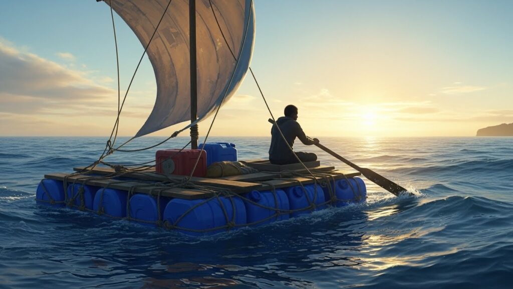 Migrant Sauvé sur Radeau de Fortune au Large de l&rsquo;Espagne