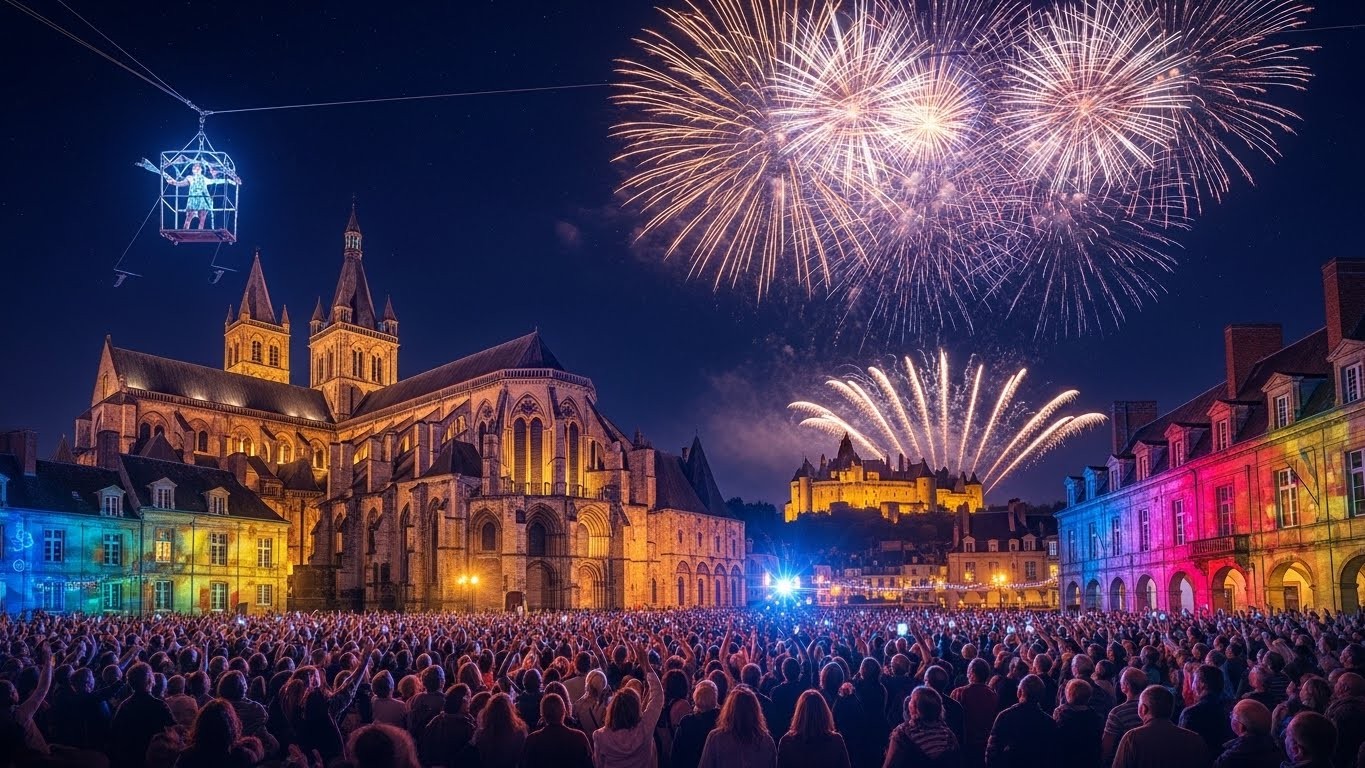 Découvrez comment Caen a célébré son millénaire en 2025 avec des événements grandioses : château rénové, feux d'artifice spectaculaires, Tour de France et concert d'Orelsan. Une année qui a réveillé la ville normande !