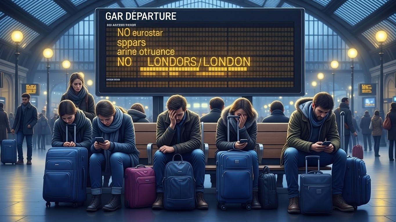 Découvrez le chaos à la Gare du Nord après la panne Eurostar du 30 décembre 2025. Des centaines de voyageurs perdent réservations et rêves de Nouvel An à Londres. Témoignages touchants.