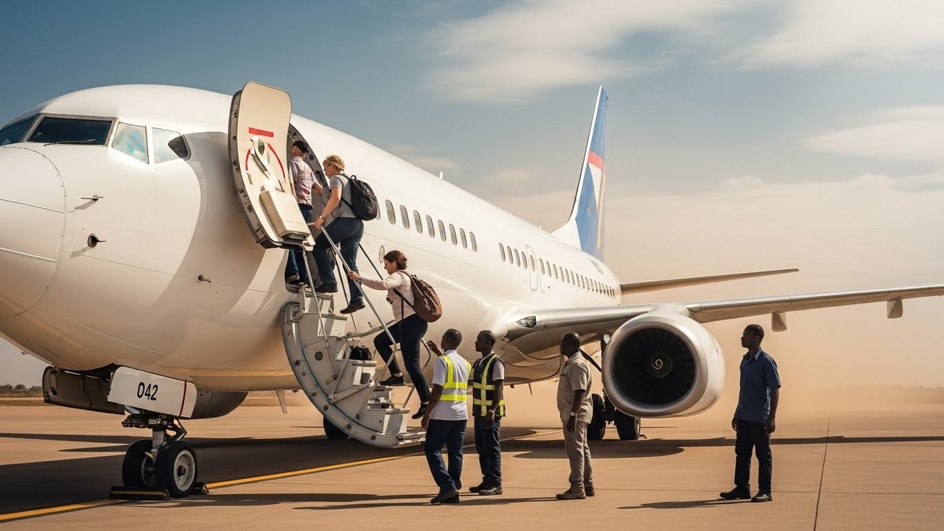 Découvrez l'incident choquant où des passagers d'un vol en République démocratique du Congo ont dû sauter de 3 mètres de leur avion faute d'escalier. Un événement insolite qui soulève des questions sur la sécurité aérienne.
