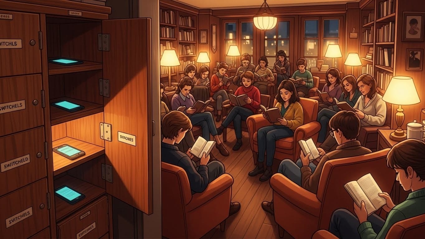 Découvrez les soirées offline à Paris où l'on paie 10 euros pour confier son téléphone et profiter d'une lecture silencieuse suivie d'échanges authentiques. Une tendance qui séduit les accros aux écrans. Et si vous tentiez ?