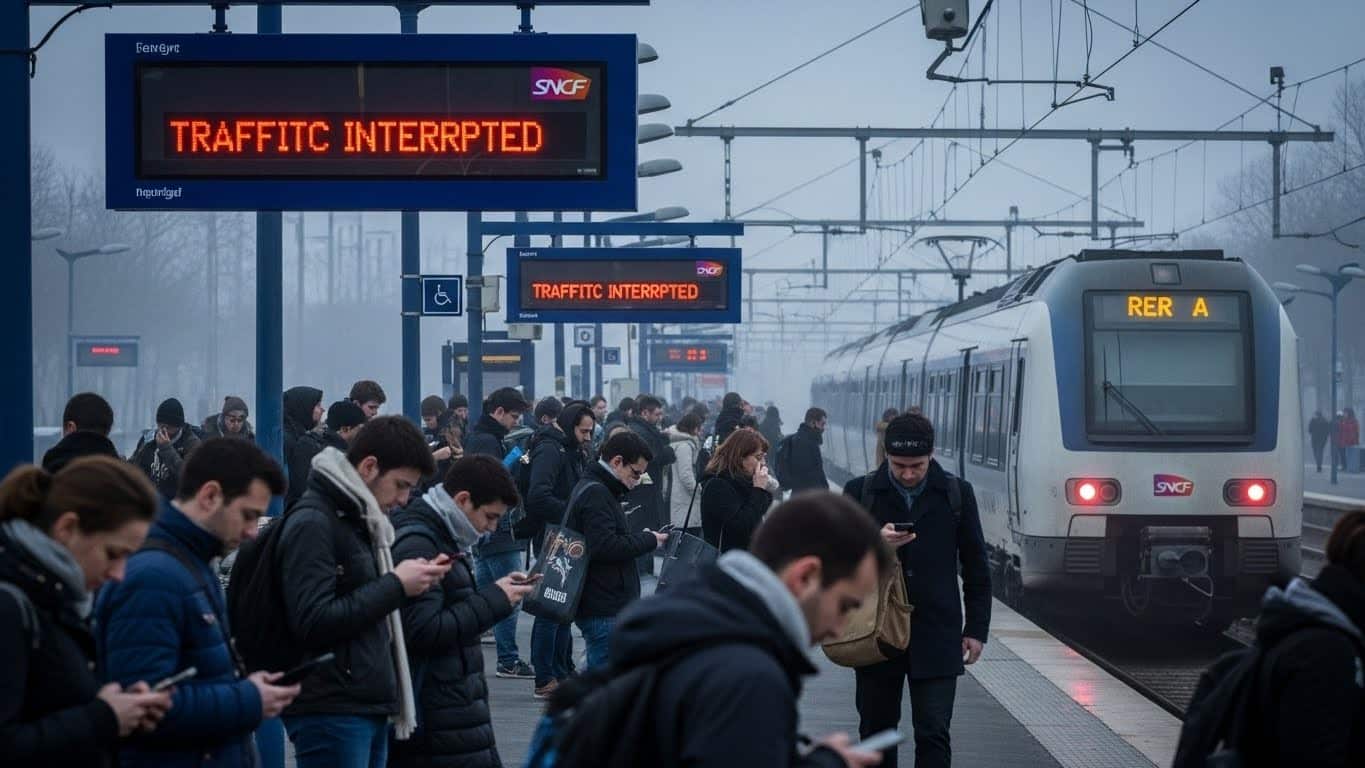 Découvrez pourquoi le RER A, les lignes J, L et V sont paralysées ce lundi 1er décembre 2025 à cause d’incidents à Sartrouville. Retards, interruptions, solutions alternatives : tout ce qu’il faut savoir pour survivre à cette matinée cauchemardesque en Île-de-France.