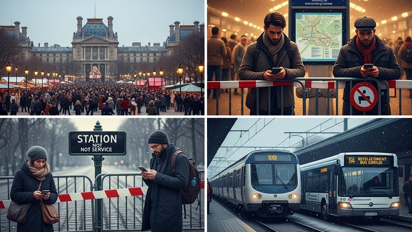 Découvrez les perturbations sur le RER C, métro ligne 1, ligne K et tram T1 ce week-end des 20 et 21 décembre 2025 en Île-de-France. Fermetures, bus de remplacement et conseils pour vos déplacements.