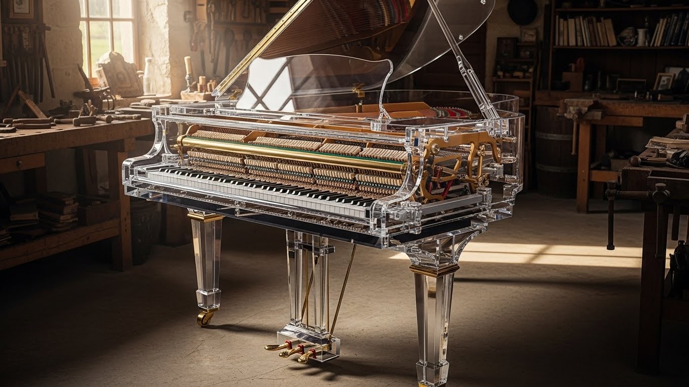Découvrez comment un artisan de Haute-Saône crée des pianos de luxe uniques en platine ou transparents, adoptés par des icônes comme Lady Gaga, Elton John et Mylène Farmer. Un savoir-faire rare à des centaines de milliers d'euros.