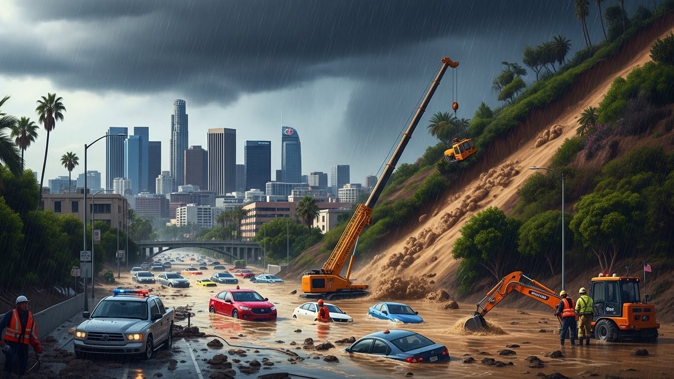 Los Angeles et le sud de la Californie frappés par des pluies torrentielles et inondations en décembre 2025. État d'urgence, évacuations, coulées de boue : découvrez les images choc et les impacts.