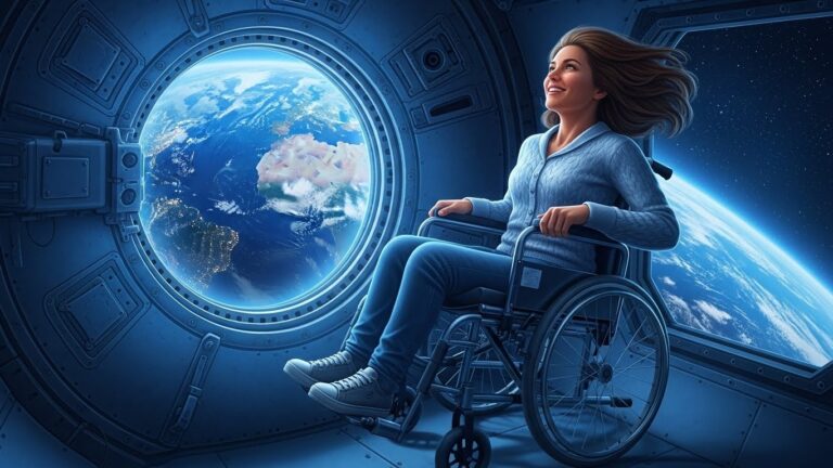 Première Touriste en Fauteuil Roulant dans l&rsquo;Espace