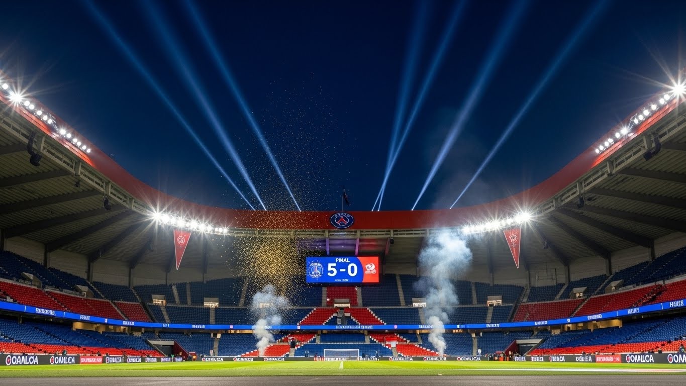 Le PSG écrase Rennes 5-0 avec des buts d’attaquants, un gardien solide et des stars en feu. Analyse complète d’une soirée qui relance Paris en Ligue 1 avant la Ligue des Champions.