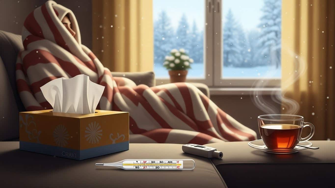 Découvrez les réponses expertes aux 5 questions les plus posées sur rhume, grippe, virus et médicaments cet hiver. Nez bouché, fièvre : comment faire la différence et se protéger avant Noël ?