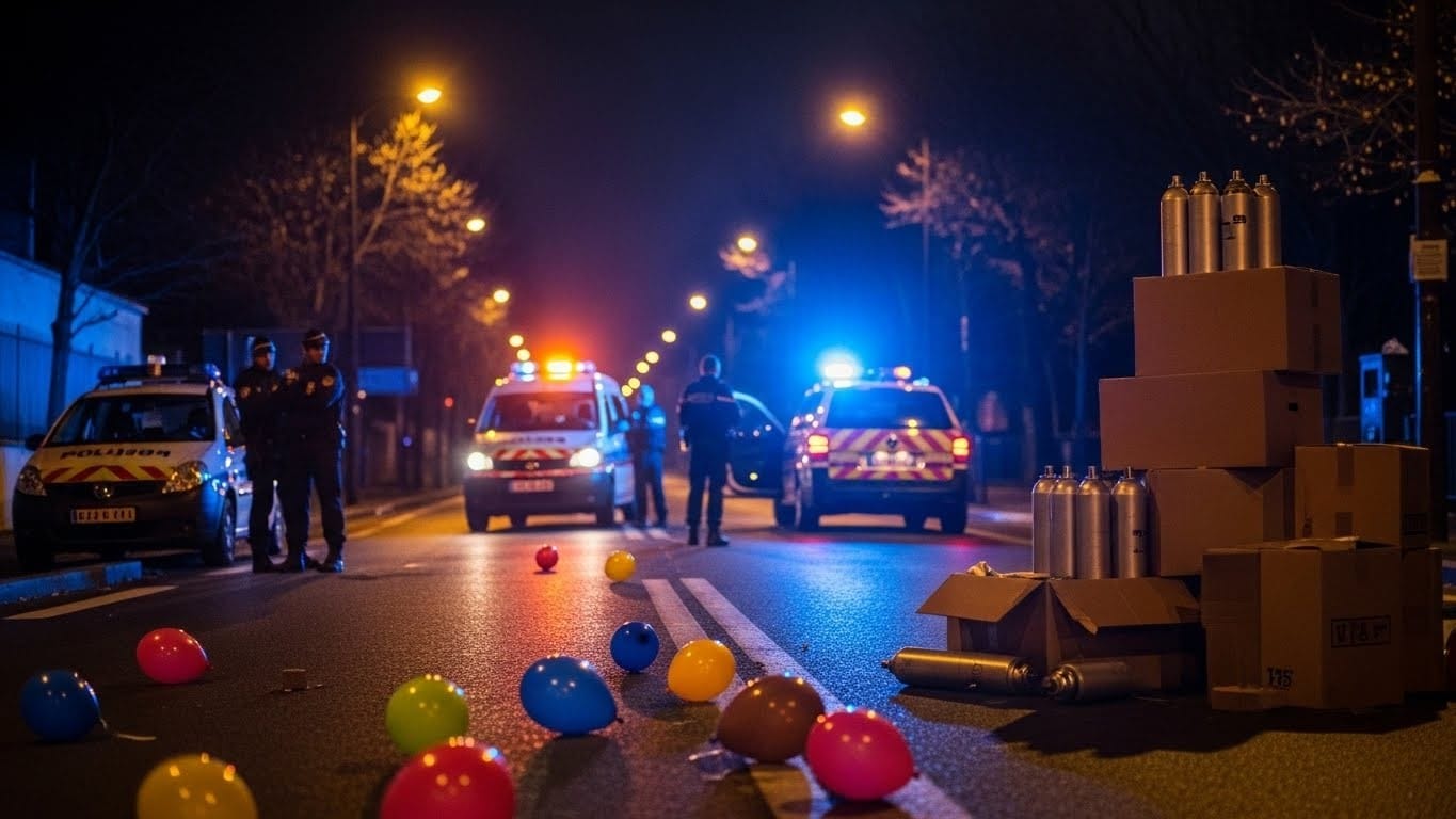 Découvrez la dernière saisie importante de bonbonnes de protoxyde d'azote à Épinay-sur-Seine. Quatre arrestations et près de 200 bouteilles confisquées : un phénomène qui s'intensifie en Île-de-France.