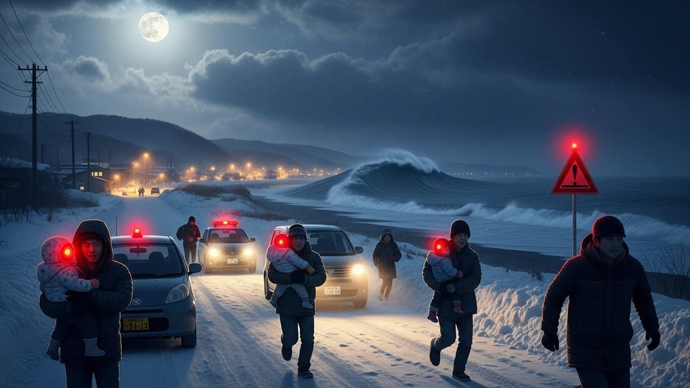 Un violent séisme de magnitude 7.5 frappe le nord du Japon, suivi d’un tsunami. 30 blessés, évacuations massives et le spectre de Fukushima toujours présent. Que se passe-t-il vraiment ?