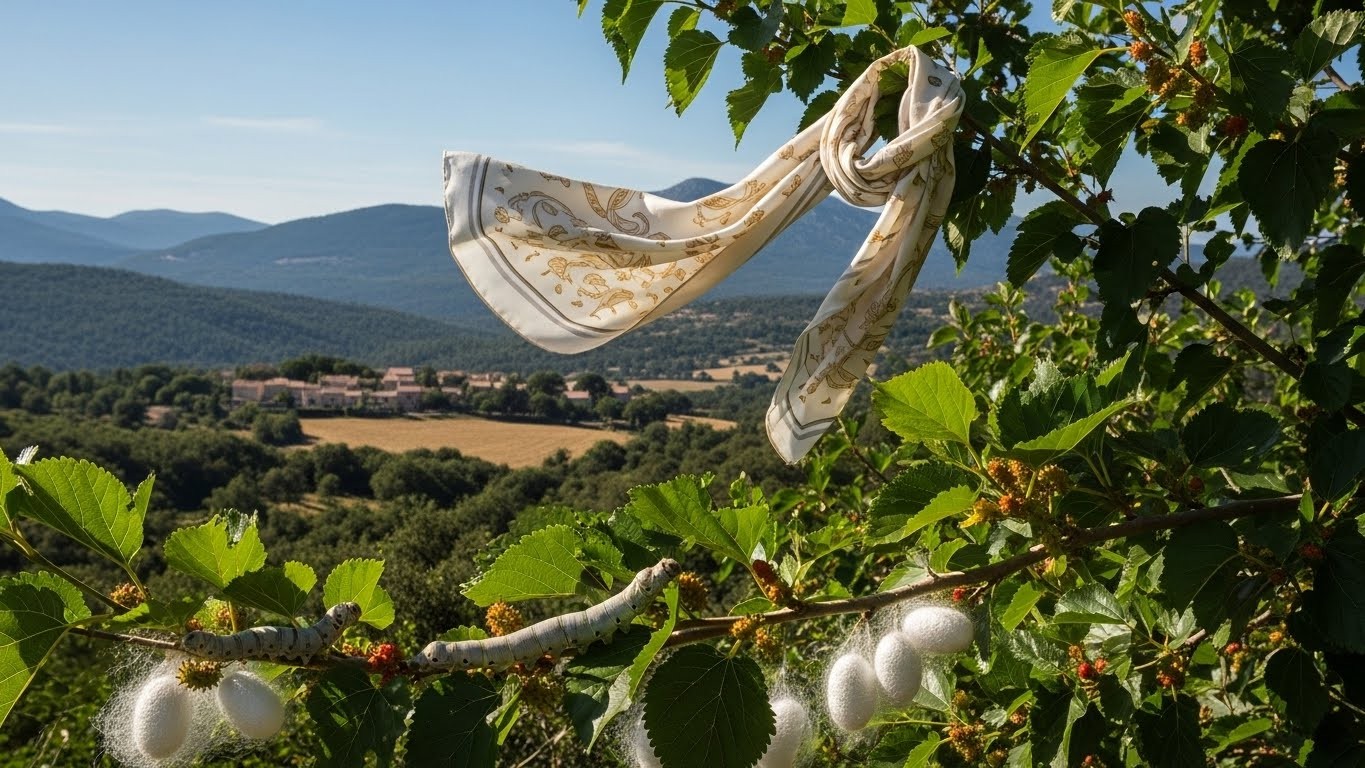 Découvrez comment un jeune entrepreneur relance la production de soie 100% française dans les Cévennes, disparue depuis plus d'un siècle. Un carré de luxe éco-responsable qui fait fureur.