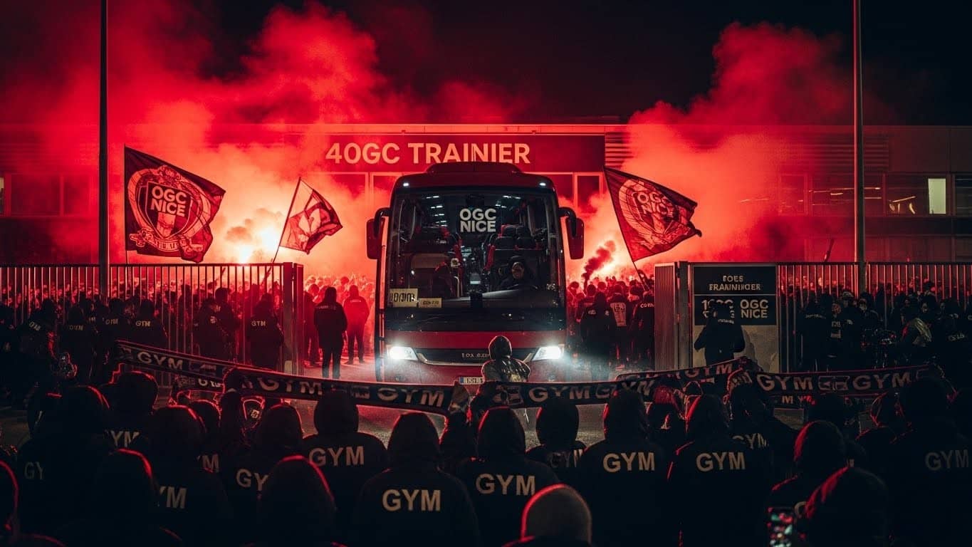 Après la défaite 3-1 à Lorient, 400 supporters niçois ont attendu les joueurs au centre d’entraînement. Chants hostiles, bousculades, joueurs ciblés… Récit d’une soirée qui a dégénéré.