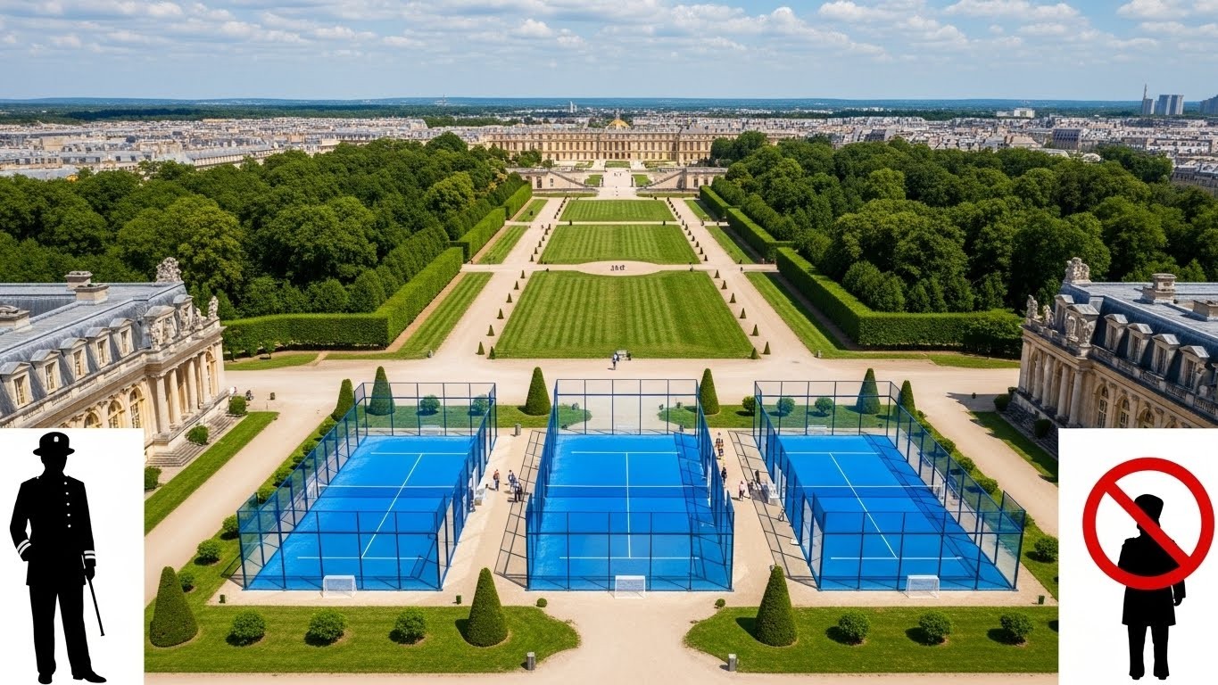À Versailles, trois terrains de padel installés sans autorisation dans le luxueux Trianon Palace créent la polémique. La ville veut les démonter, l’hôtel résiste. Décision le 22 janvier… qui l’emportera ?