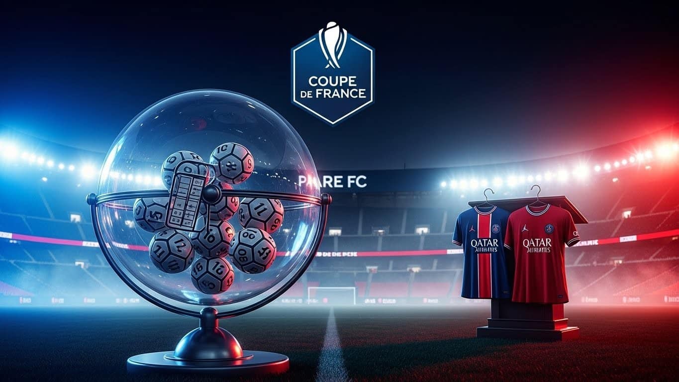 Découvrez en direct le tirage au sort des 32es de finale de la Coupe de France 2025-2026 avec le PSG, double tenant, et le Paris FC. Quels adversaires pour les clubs parisiens ? Suspense total au Parc des Princes !