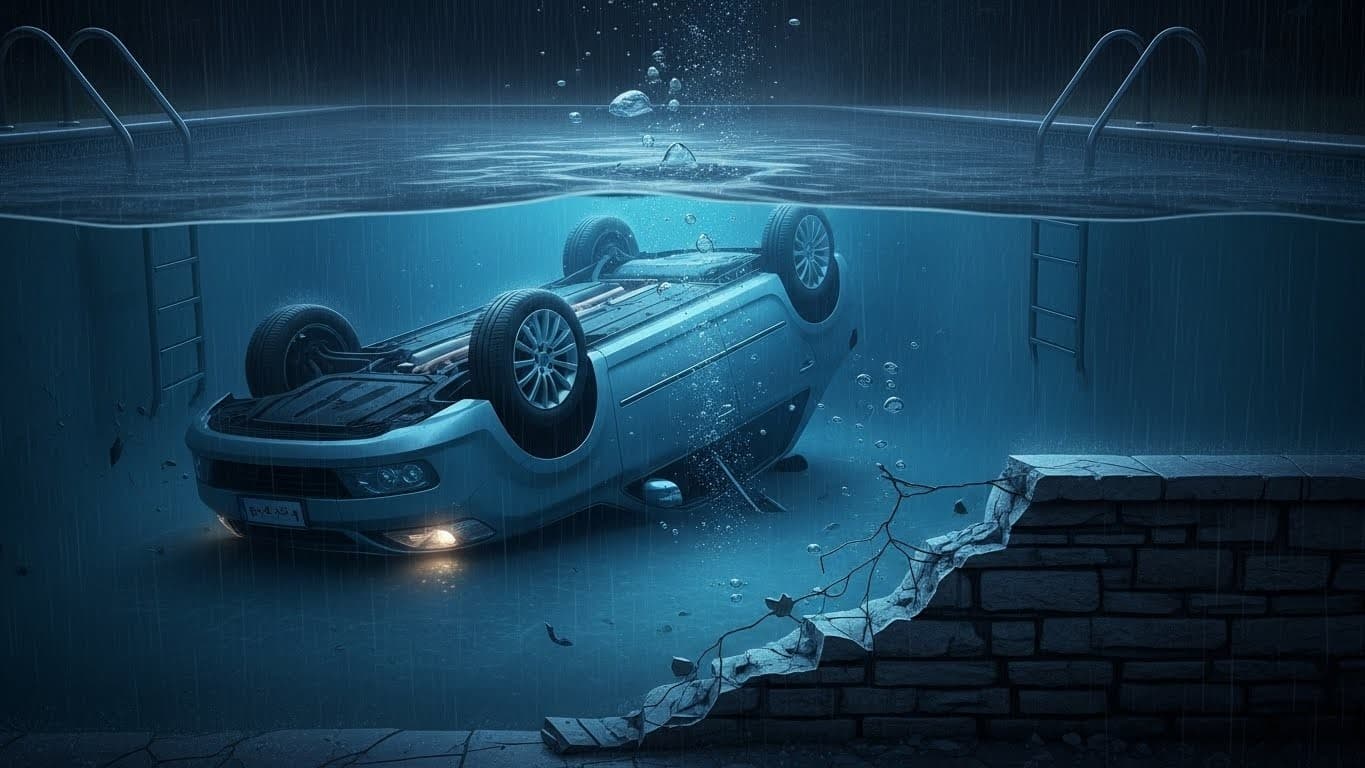 À Alès, trois adolescents de 14, 15 et 19 ans meurent noyés après une sortie de route. Leur voiture finit renversée dans une piscine. Excès de vitesse, pluie : un drame qui glace le sang.