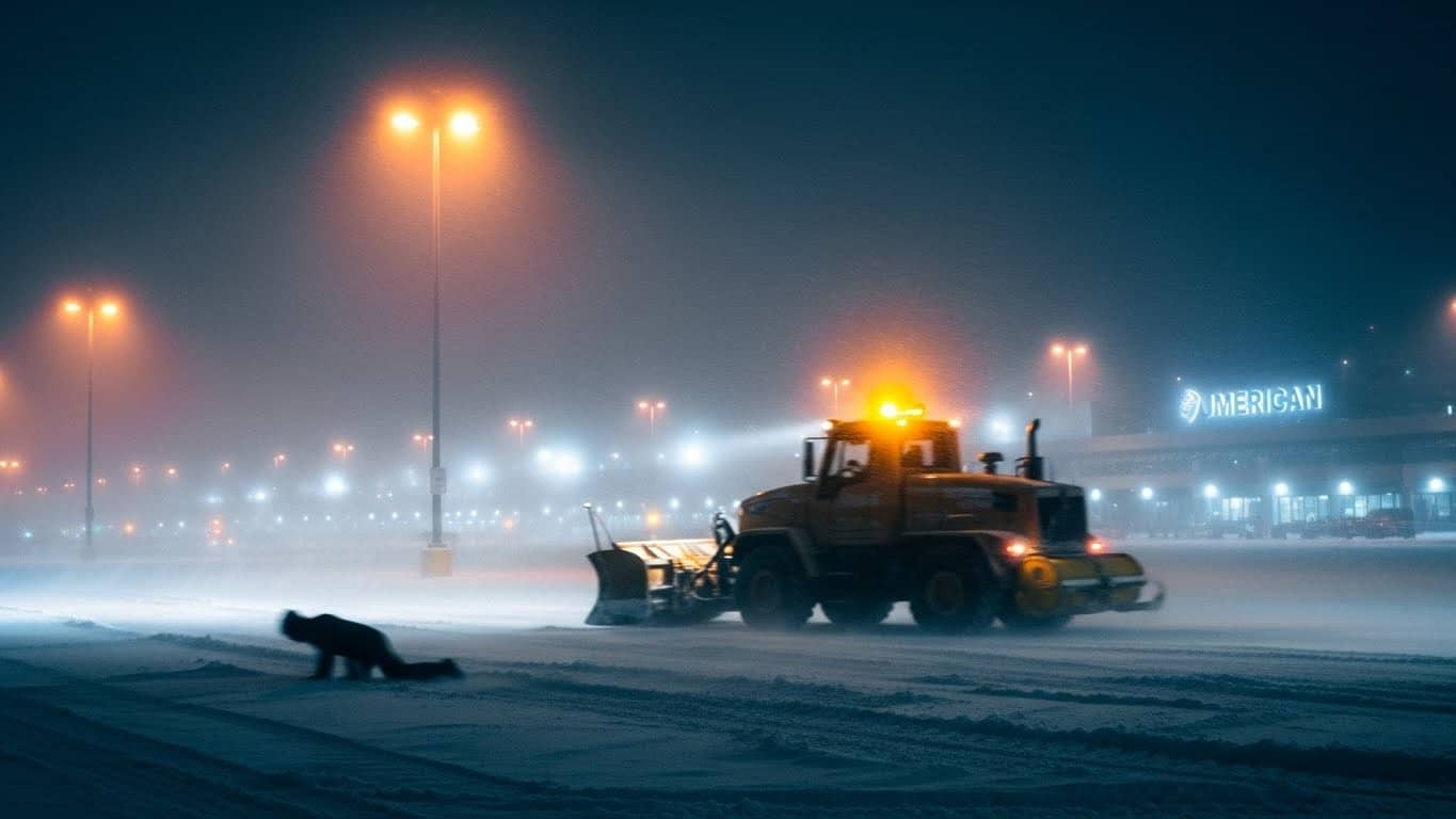 Un employé de 47 ans perd la vie percuté par un chasse-neige sur le parking d’un grand aéroport américain. Neige, froid glacial, enquête en cours… Que s’est-il vraiment passé ?