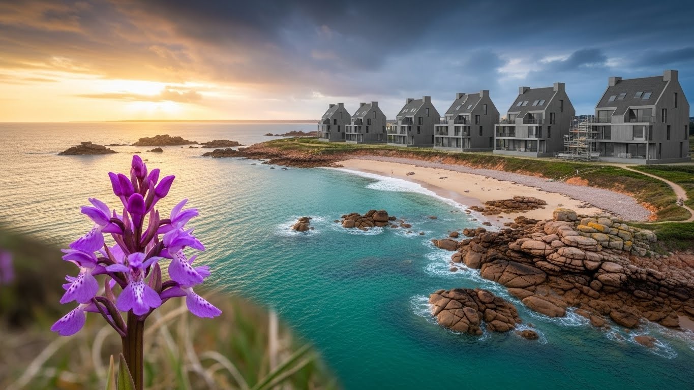 À Trégastel, sur la Côte de Granit Rose, un club de vacances veut construire 45 logements à 20 m de la mer malgré une orchidée protégée et Natura 2000. La préfecture a dit oui. Décryptage d’un dossier brûlant.