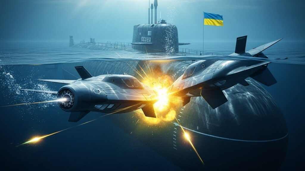 Ukraine Endommage Sous-Marin Russe avec Drone Sub Sea Baby