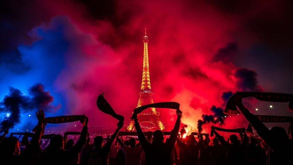 Ultras PSG : Fumigènes au Trocadéro pour Fêter la Ligue des Champions