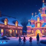 Un Papa Transforme son Jardin en Château Lumineux pour Noël