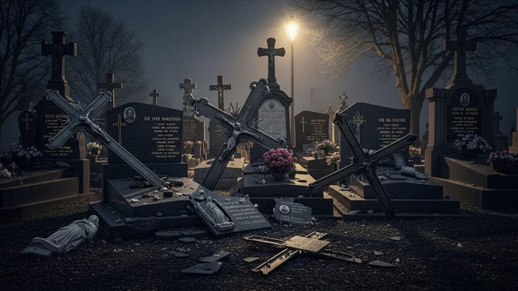Vandalisme Cimetière Bouilly : 60 Tombes Dégradées