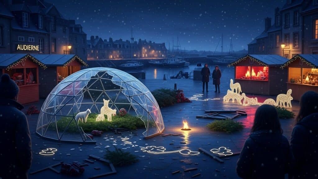 Vandalisme Noël Audierne : Décorations Saccagées