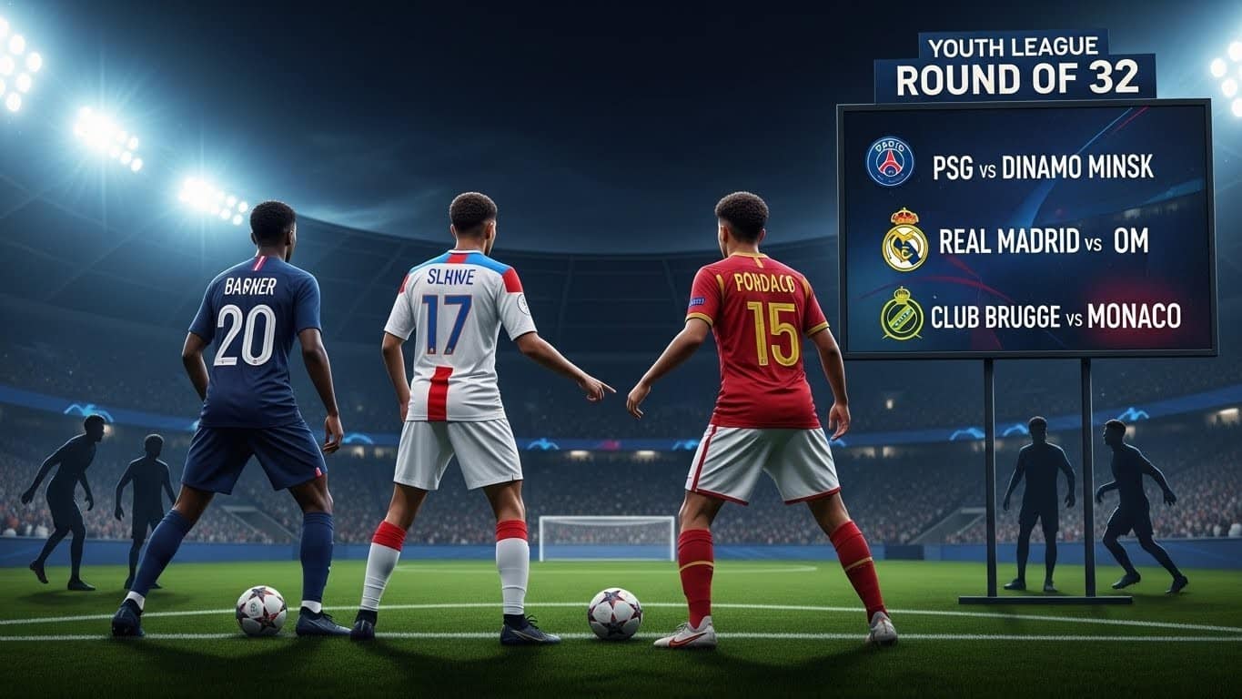 Découvrez le tirage des 16es de finale de la Youth League 2025 : PSG face au Dinamo Minsk, OM au Real Madrid et Monaco à Bruges. Analyse complète des enjeux pour les jeunes Français.