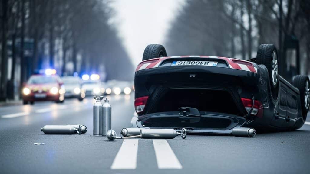 Accident à Gonesse : Voiture sur le Toit avec Protoxyde d’Azote
