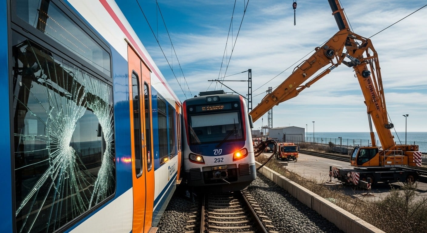 Un train de banlieue percute une grue près de Carthagène, plusieurs blessés légers. Troisième incident ferroviaire en une semaine après des drames meurtriers : la sécurité du rail espagnol inquiète. Détails et analyses.
