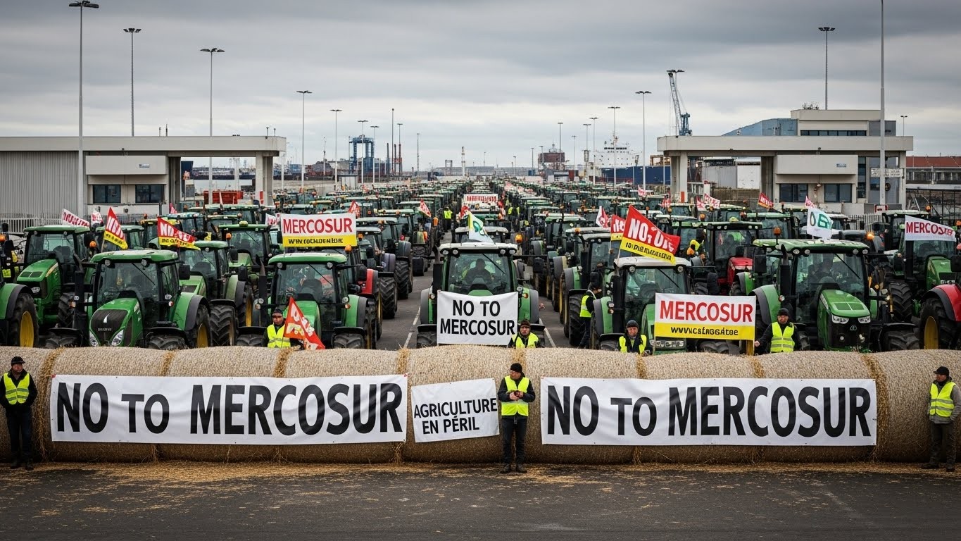 Découvrez pourquoi les agriculteurs bloquent ports et routes contre l'accord UE-Mercosur. Mobilisations intenses en France, craintes de concurrence déloyale et avenir agricole menacé.