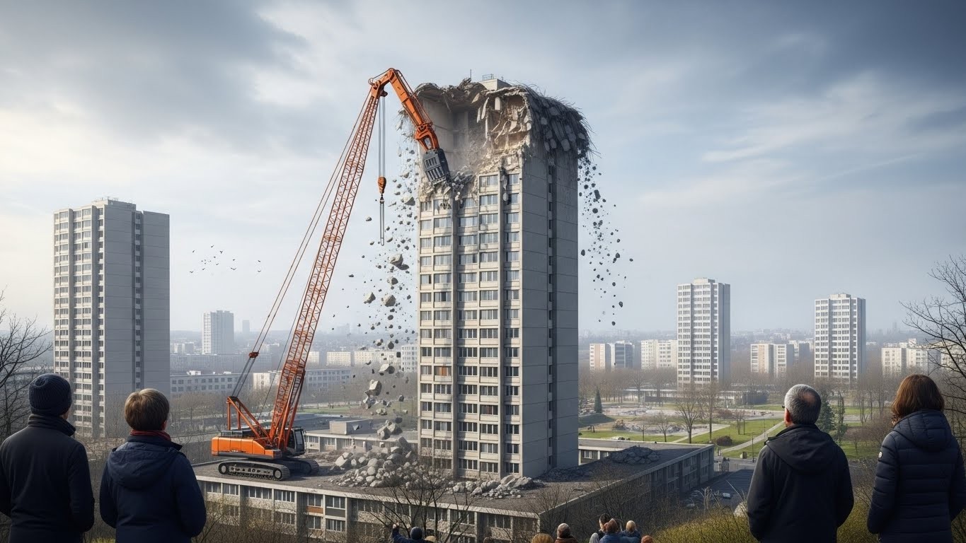 Découvrez la démolition emblématique des tours Ader au Val-Fourré : une transformation urbaine profonde à Mantes-la-Jolie qui marque la fin d'une époque et l'espoir d'un renouveau pour ce quartier historique.