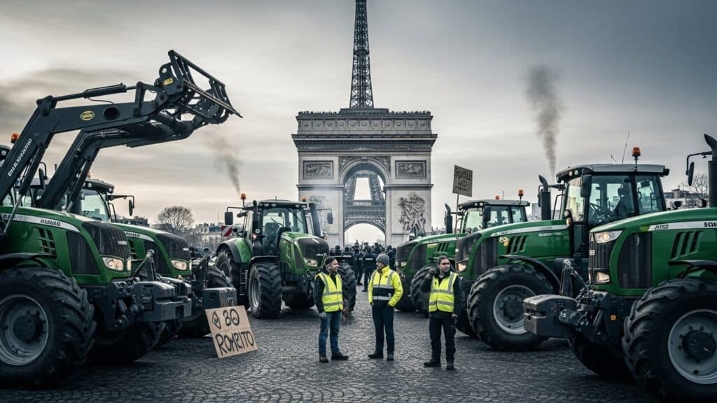 Agriculteurs en Colère à Paris : Tracteurs aux Monuments